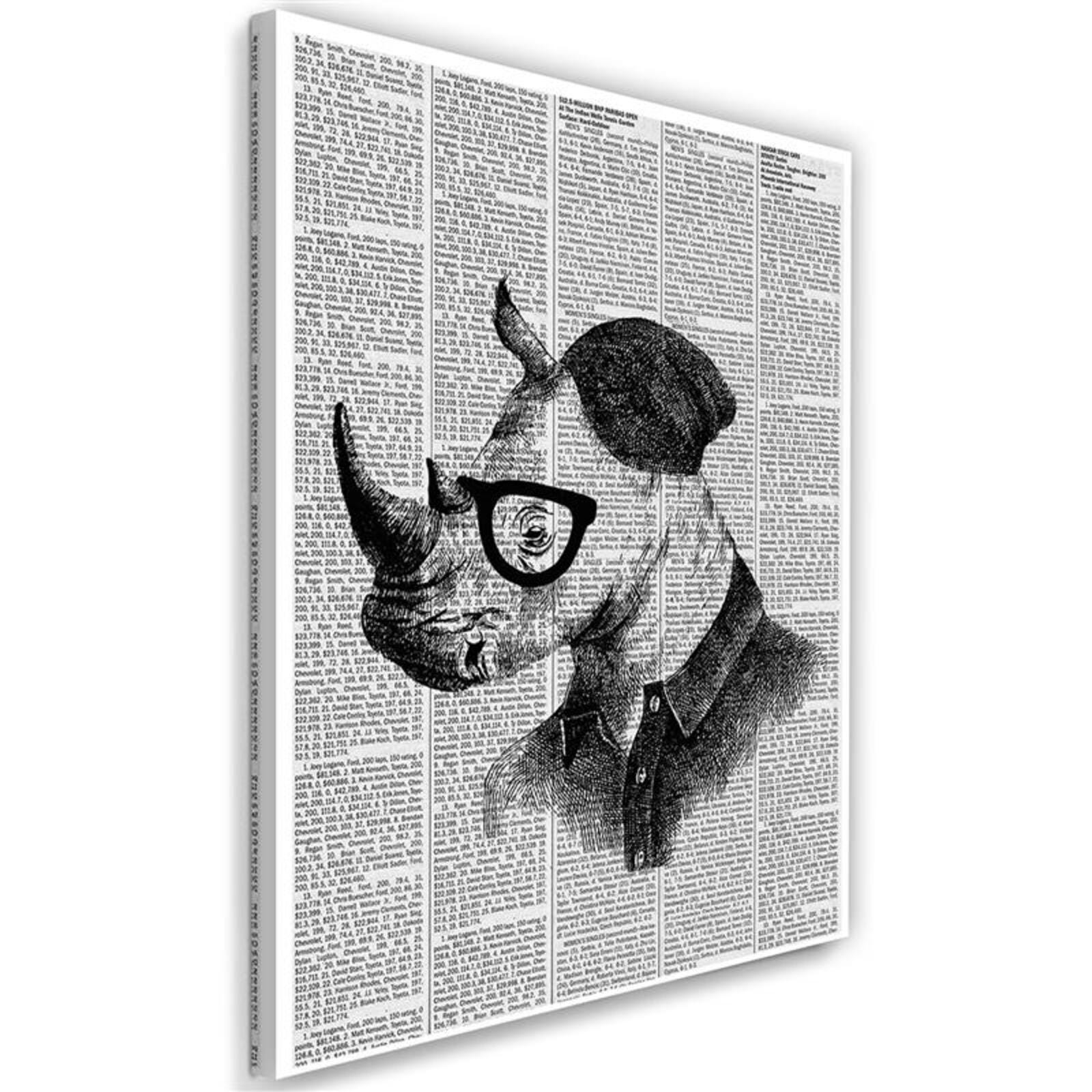 Tableau Rhinoc ros Dans Le Journal 40 X 50 Cm Leroy Merlin tableau-rhinoc-ros-dans-le-journal-40-x-50-cm-leroy-merlin