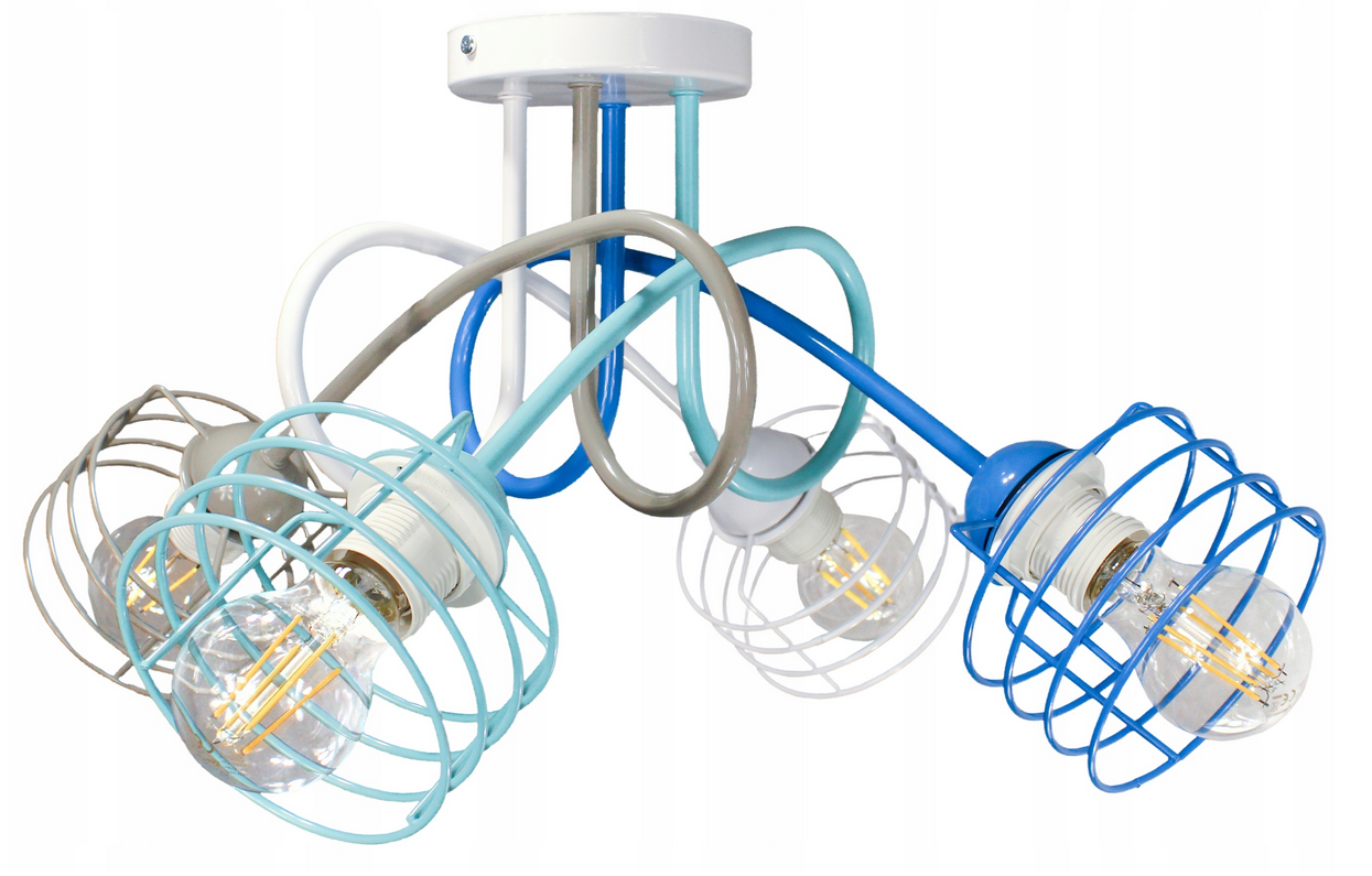 Lampa DECORI Edison Mini Kosz 4 Niebieski MIX, 1 szt.