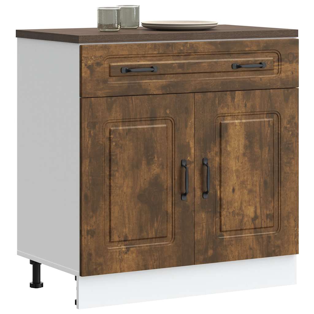 Armoire De Cuisine Kalmar Chêne Artisanal VidaXL - 60x46x81.5 Cm, Avec Tiroir, Pieds Réglables, Bois D'ingénierie