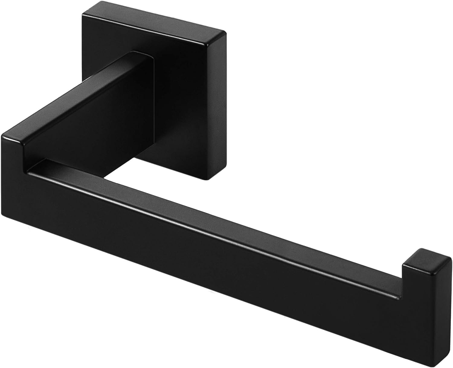 Czarny uchwyt na papier toaletowy, stal nierdzewna, do łazienki i kuchni (kwadratowy)