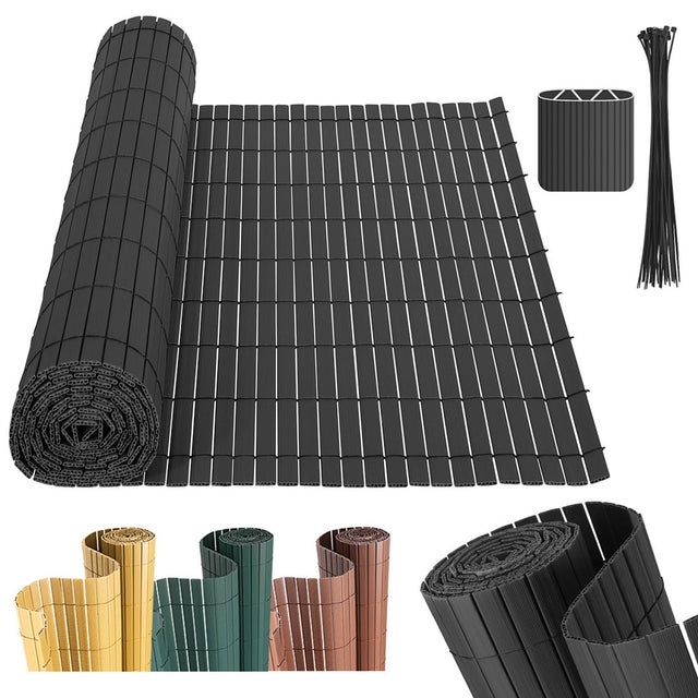 Mata PVC ultra wzmocniona do ogrodu balkonu tarasu, osłona balkonowa przeciwwiatrowa,140x500cm beżowa
