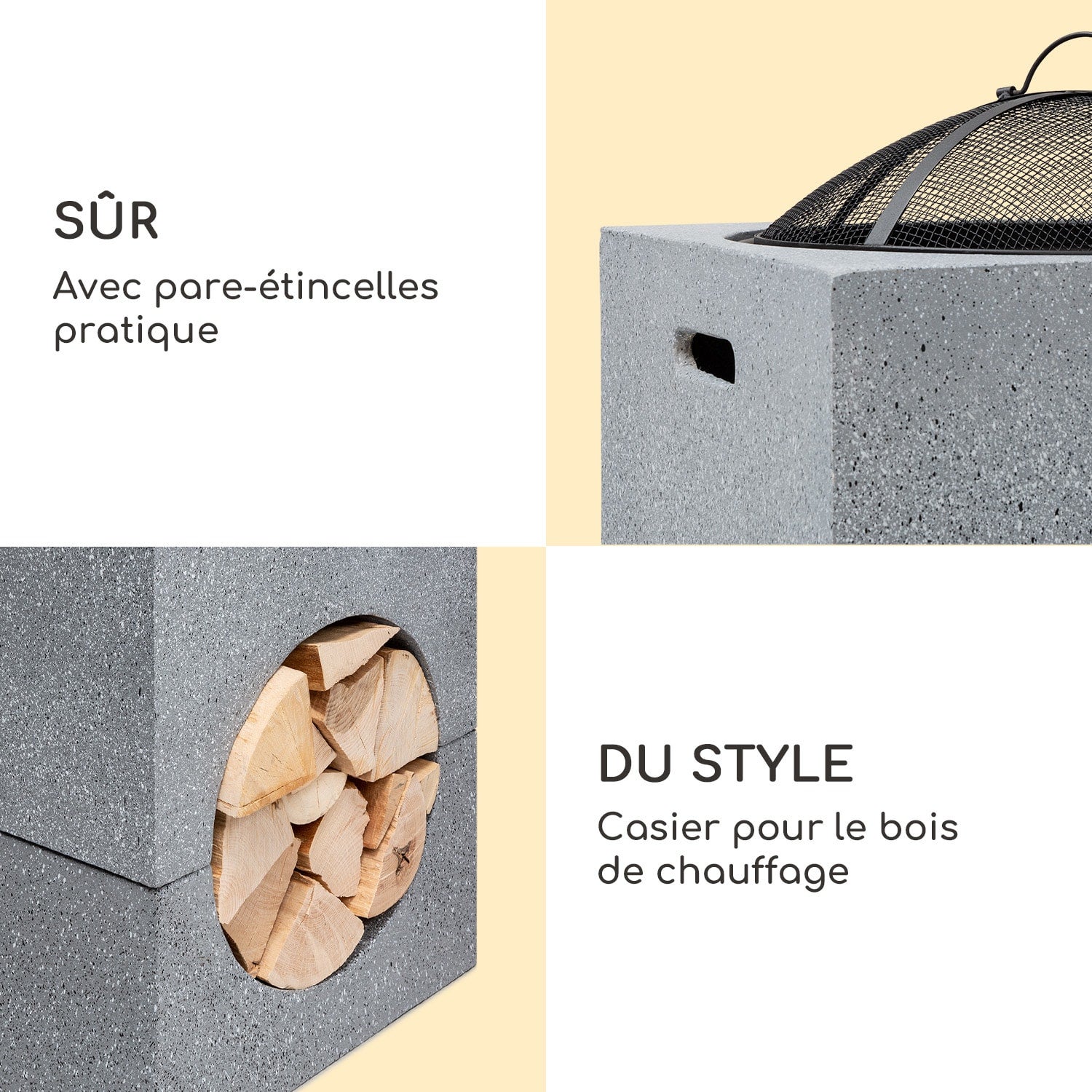 BLUMFELDT Braséro blumfeldt Monolith avec grill MGO & bac en acier et pare-étincelles Gris / argent - 4