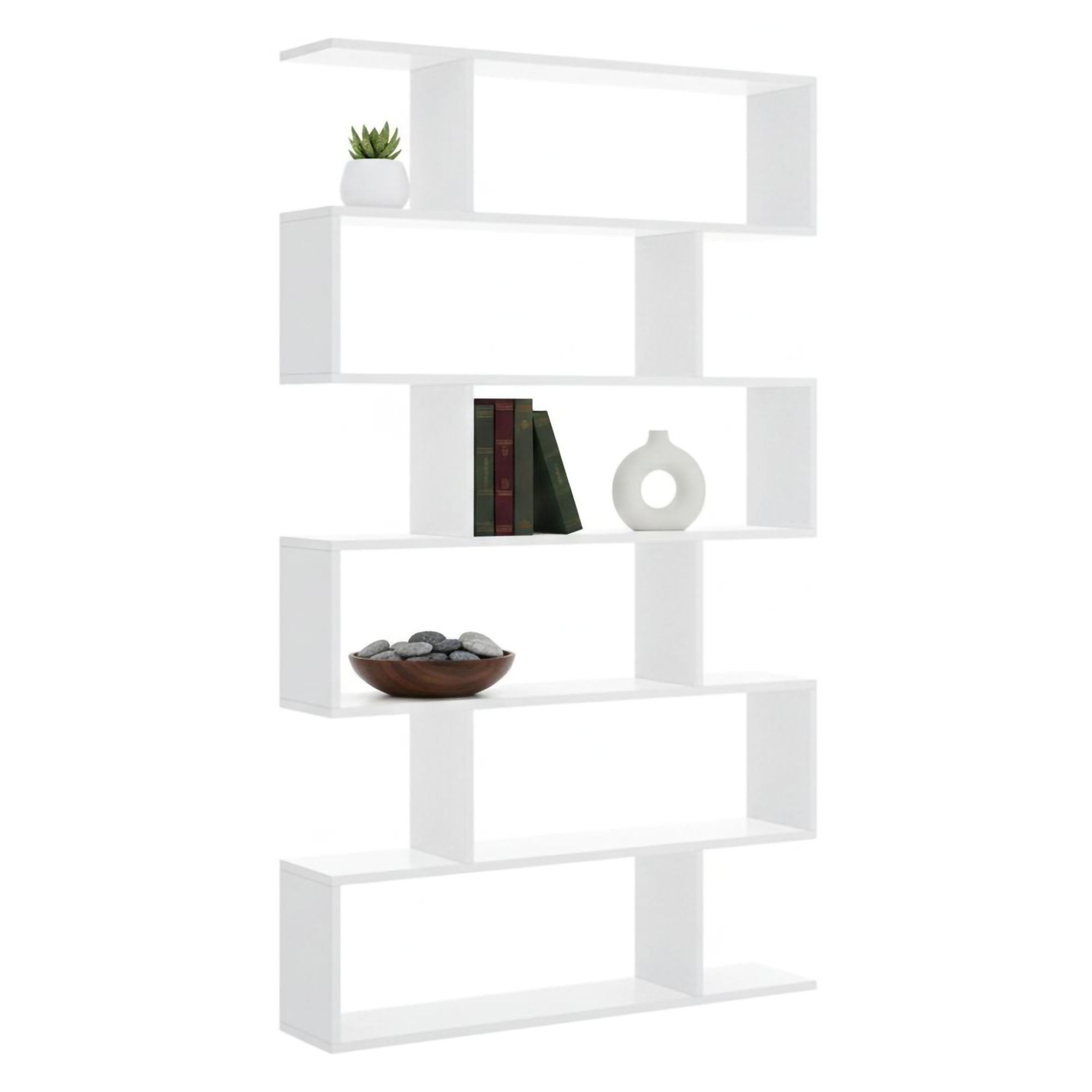 Etagère haute TOMINI - 6 cases - Coloris : Blanc - 2