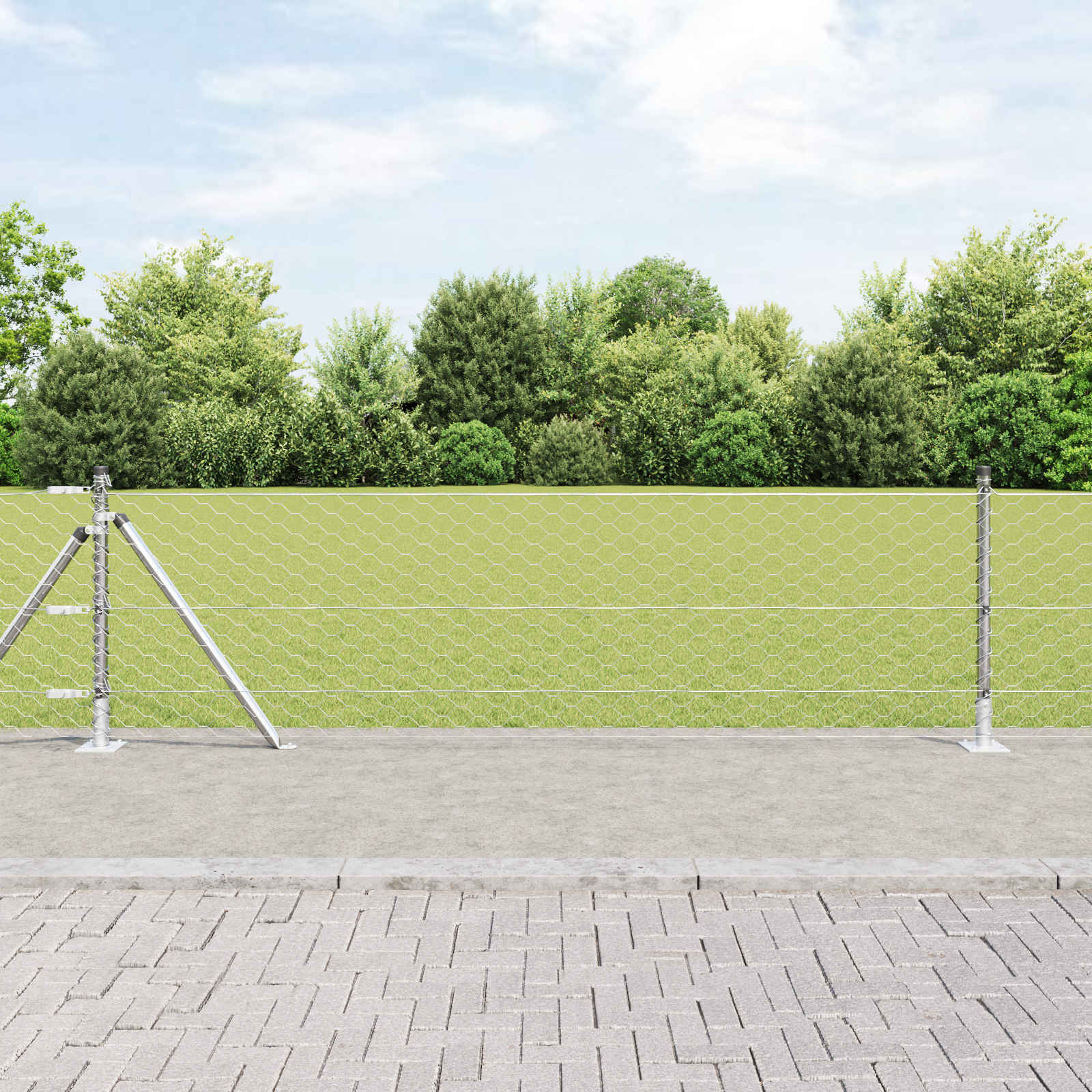 Palo della recinzione Argento 10 x 0,6 m (maglia 50 mm) Acciaio 