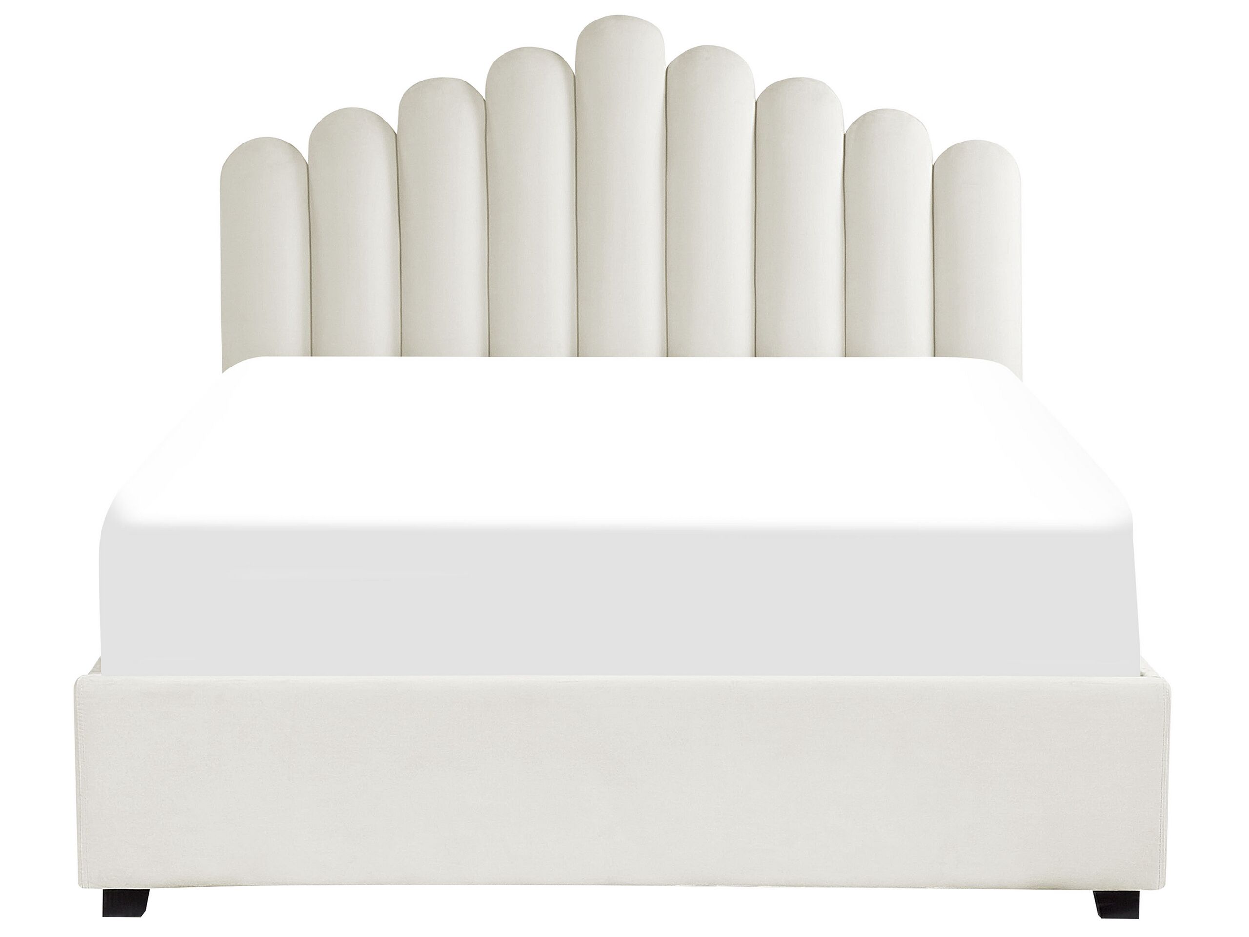 Letto contenitore Velluto VINCENNES 160 x 200 cm Bianco sporco - 5