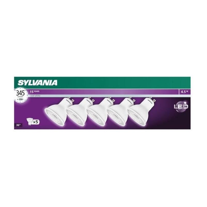Led spot gu10 4.2w 345lm 4000k blanc froid boite x5 SYLVANIA - 2