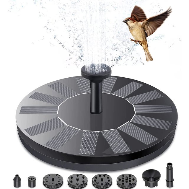 Fontaine solaire, fontaine de bain d'oiseaux solaire, pompe de fontaine flottante solaire, pompe à eau solaire pour jardin, étang, piscine, extérieur