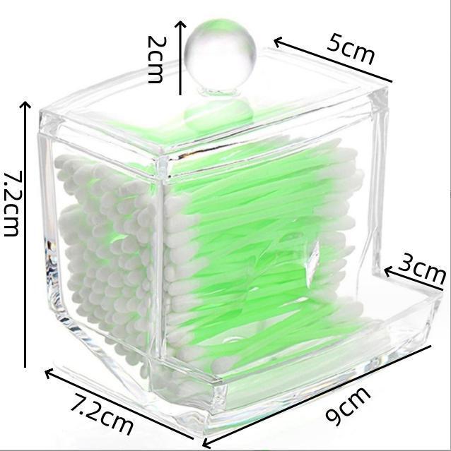 Boite Coton Tige, Distributeur de Coton, Boite Salle de Bain, Acrylique Rangement Coton Tige pour Cosmétiques Maquillage Transparent - 5