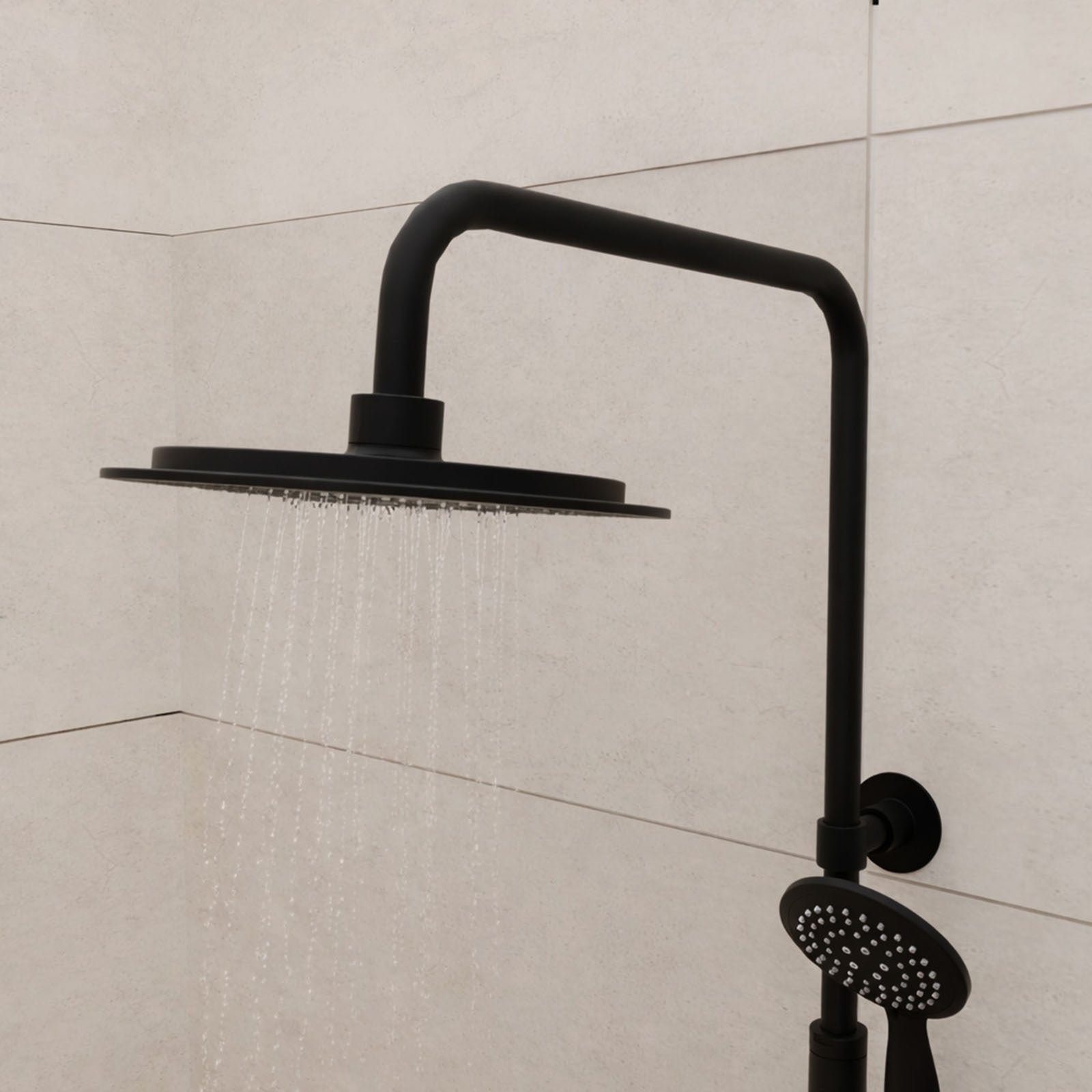 Columna de ducha Termostática Negro mate - 133x28x52 cm - MOLLY BLACK - 9