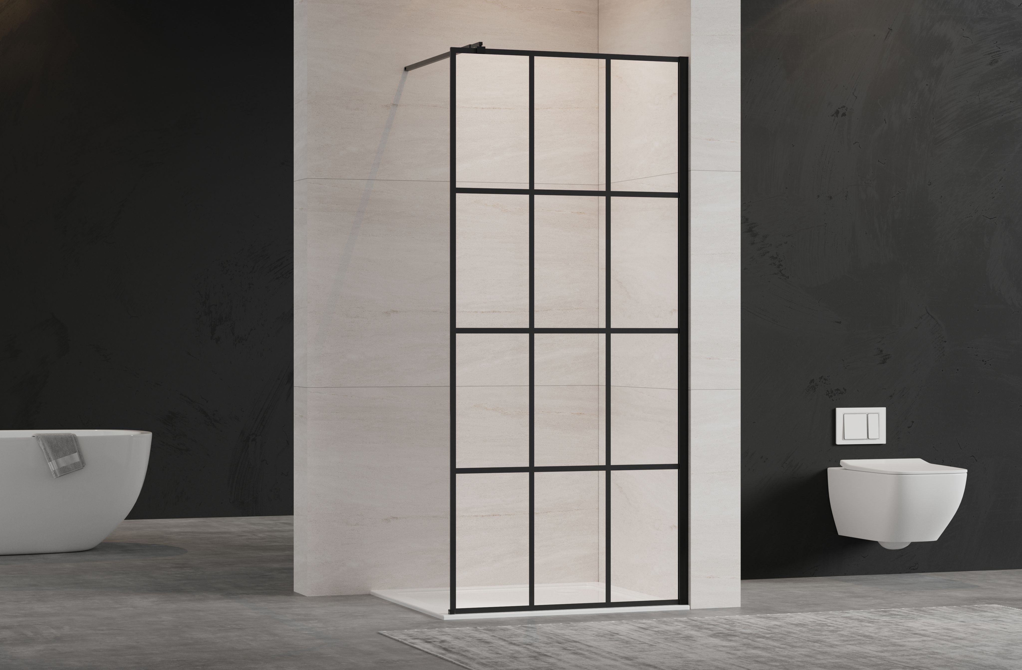 Kabina Prysznicowa Walk In Kabina Walk-In Ścianka 200 x 120 cm INVENA - 4