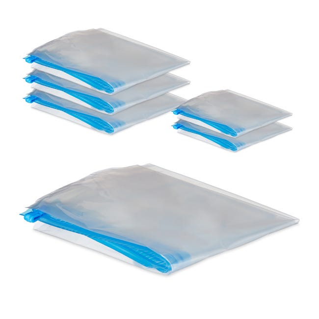 Sacchetti Sottovuoto Per Vestiti, Set Da 6, Sacchi Sotto Vuoto Per Valigia 2 Misure Trasparente Relaxdays 90688418 Sacchetti Sottovuoto Per Vestiti, Set Da 6, Sacchi Sotto Vuoto Per Valigia 2 Misure Trasparente Relaxdays 90688418