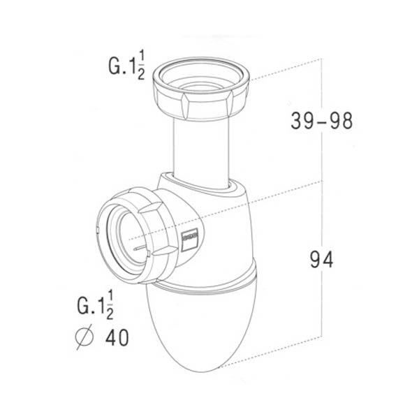 Nicoll Siphon évier bi-matière BM552 0224286 - 3