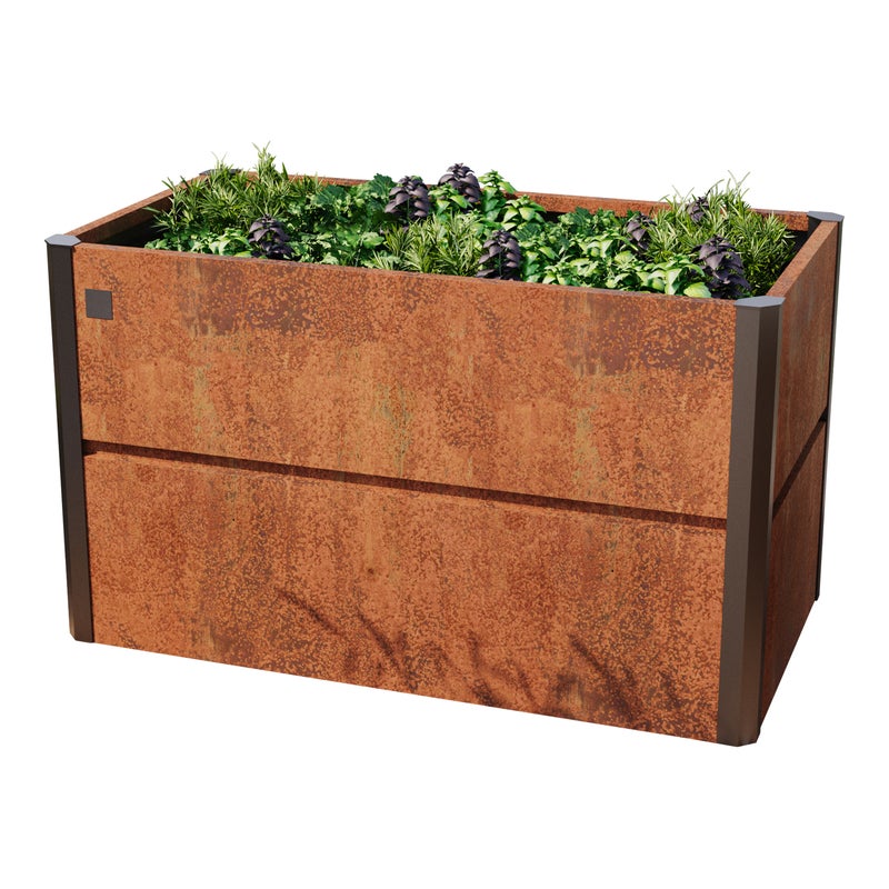 150 x 85 x 77 cm Grządka podwyższona, stal corten, Optyka rdzy