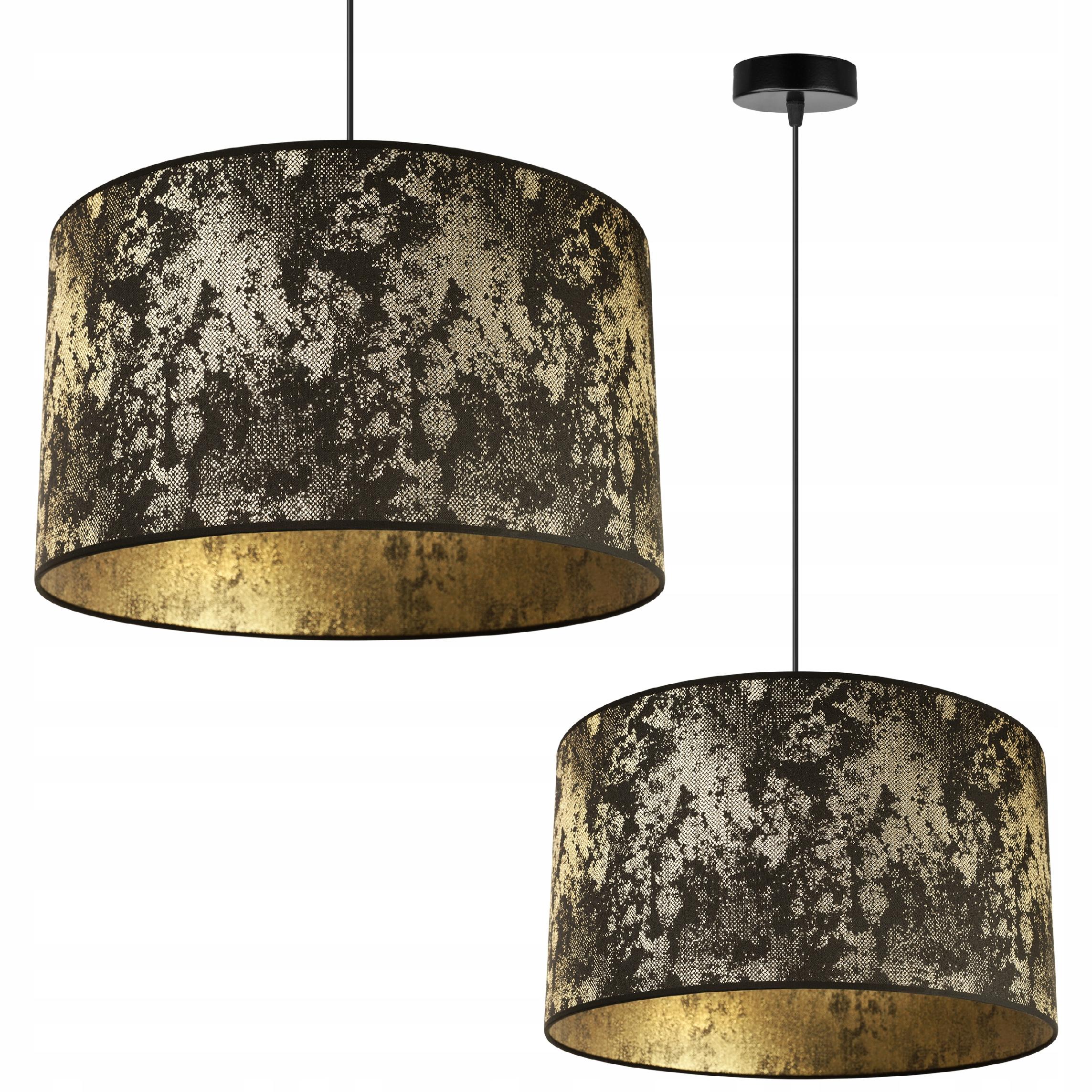 Lampa sufitowa wisząca chic Werona 1xE27 klosz owalny wzorzysty czarny/złoty Light Home LH