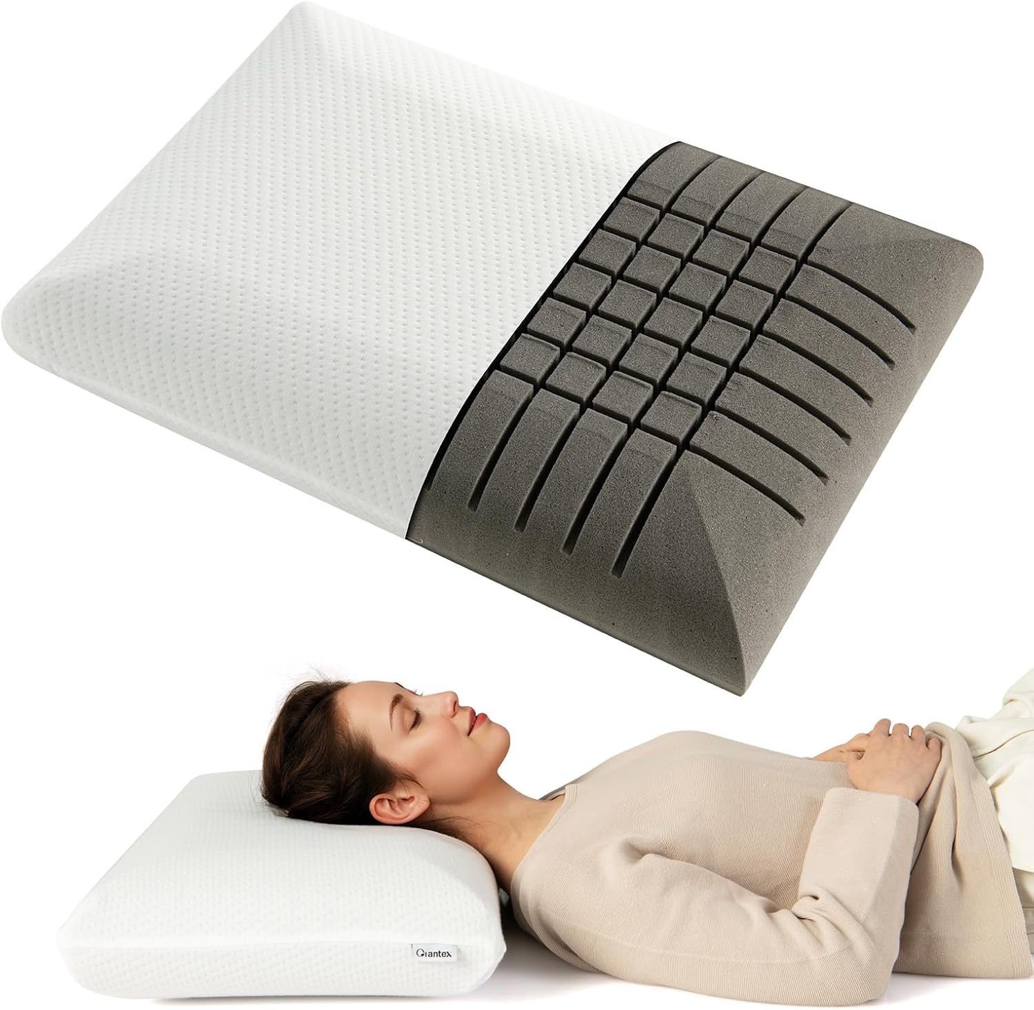 Juego de almohadas ergonómicas de espuma viscoelástica con