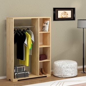 4x Organizer Armadio Per Stoffa, 6 Scomparti, 2 Cassetti, Scaffale Da Appendere 82 X 14 4 X 30 Cm Flessibile Marrone 85216520