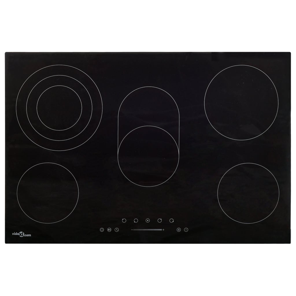 Vidaxl Vitrocerámica Con 5 Quemadores Control Táctil 90 Cm 8500 W Negro , Leroy Merlin