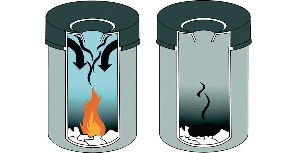 Durable 330510 - Cestino autoestinguente safe 15, in acciaio verniciato, certificato TÜV, capacità 15 litri, 357x260, grigio - 3