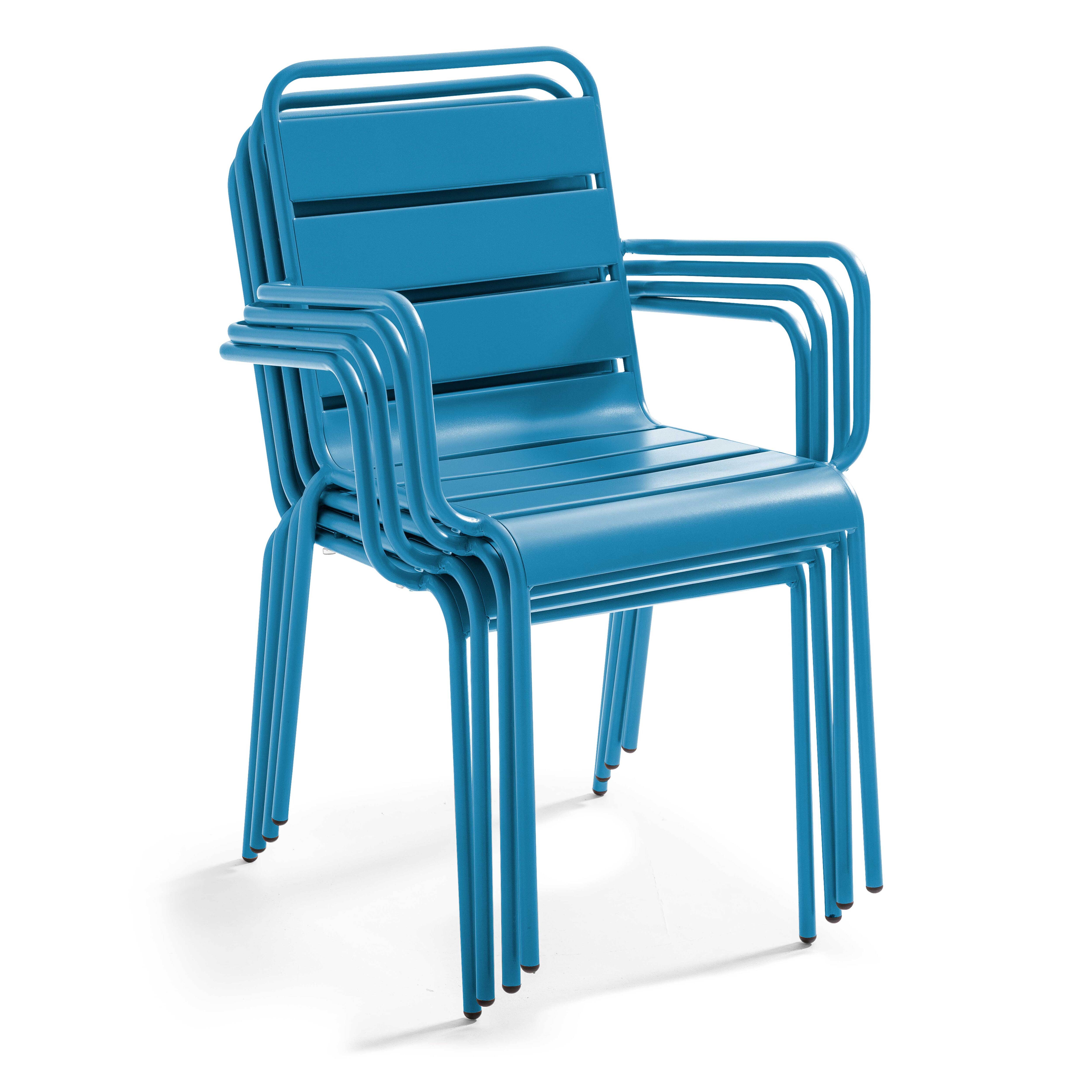 Fauteuil de jardin en métal bleu pacific , Palavas - Oviala - 4