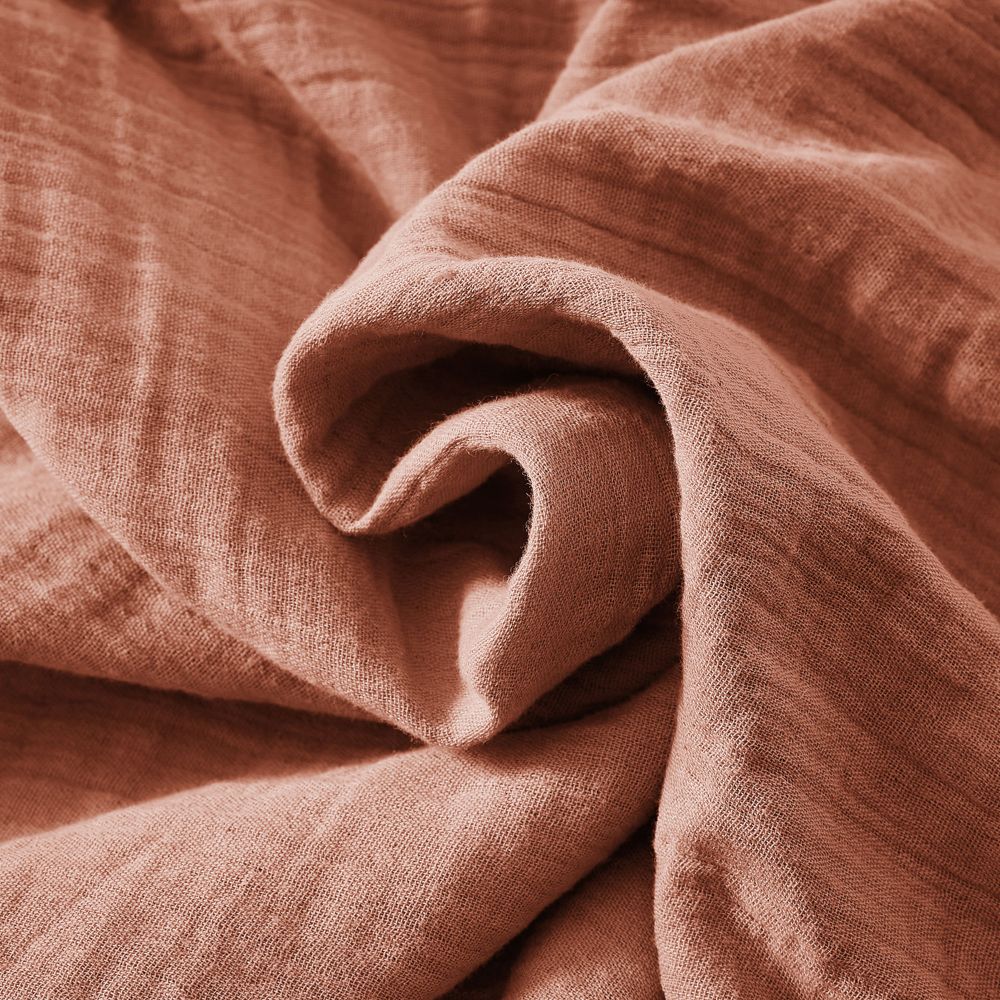Housse de couette 240x260 cm en Gaze de coton Terracotta - 3