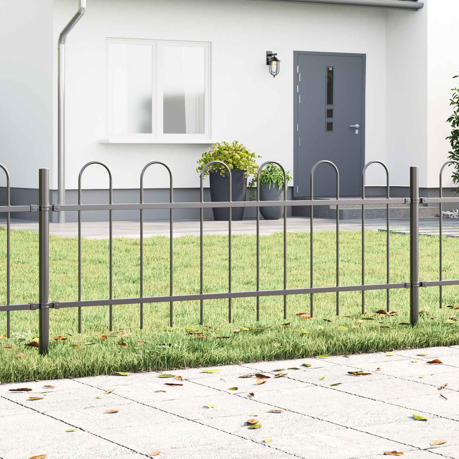 Ogrodzenie Ogrodowe 2 pcs Szary 3,4 x 0,6 m vidaXL