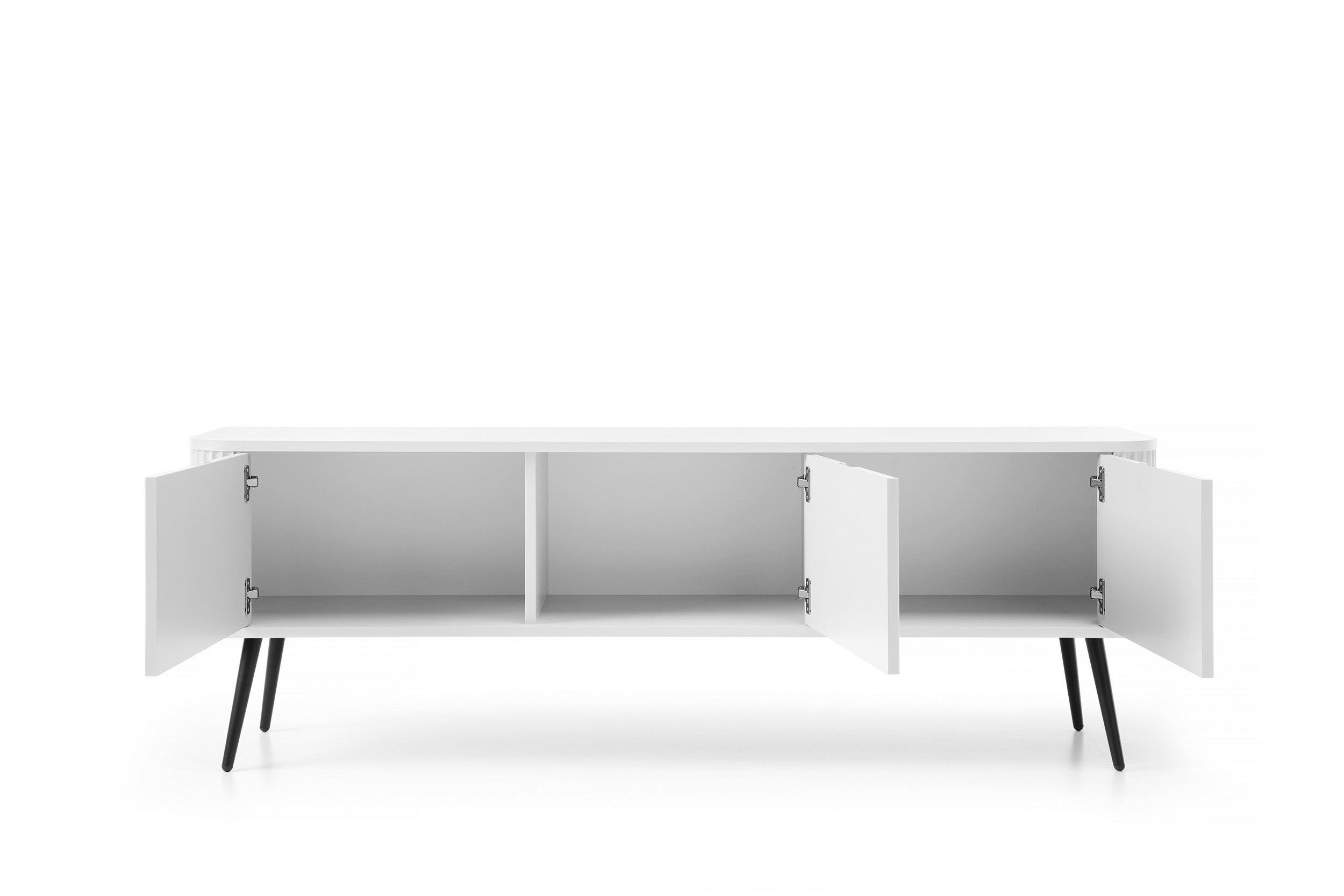Szafka RTV: biały, nogi czarne, 168 x 57 x 39 cm - 3
