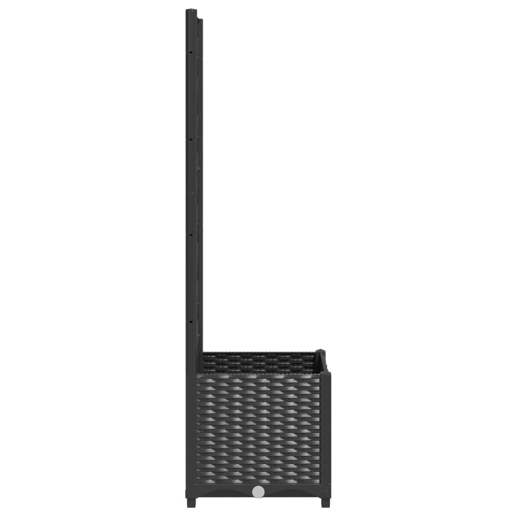 Maison Exclusive - Vaso de jardim com treliça preto 40x40x136 cm PP - 5