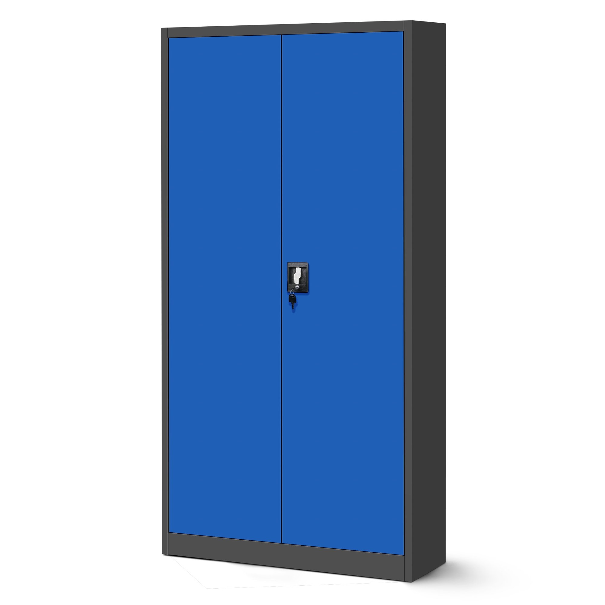 Set de 4 Armoire de Bureau de Rangement Métallique 4 étagères réglables 195 cm x 90 cm x 40 cm bleu anthracite - 2