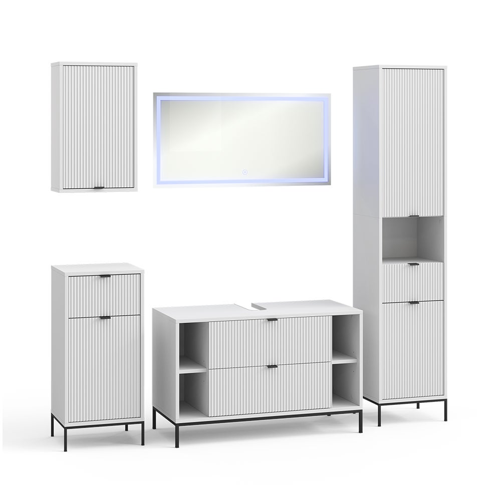 Vicco Zestaw mebli łazienkowych Eliza, Biały, 5 części