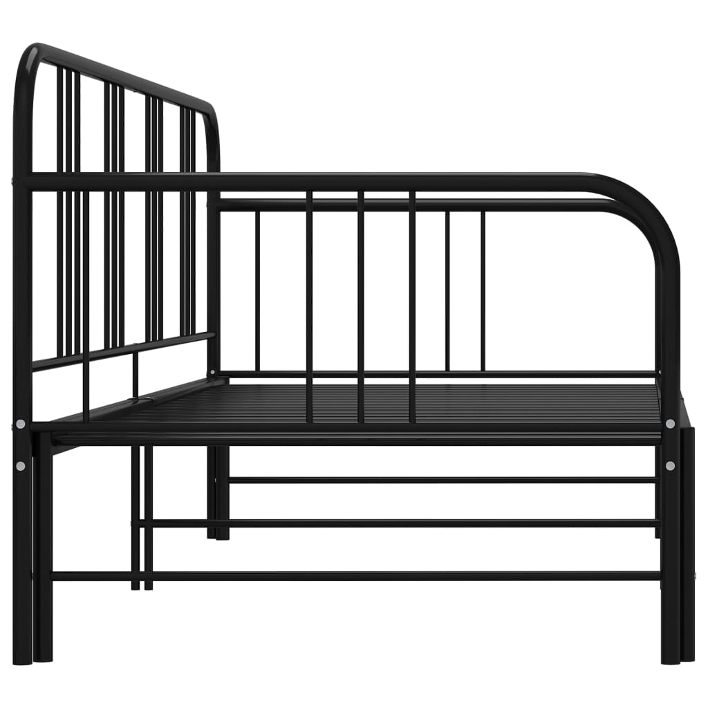 Maison Exclusive - Cadre de canapé-lit extensible sans matelas Noir Métal 90x200cm - 4
