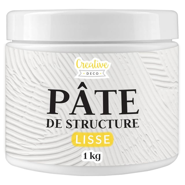 Creative Deco Modeling Paste Pâte de Structure Lisse 1kg | Pâte à Relief Peinture Acrylique | Modelling Paste | Pâte Texturée | Pate Structure