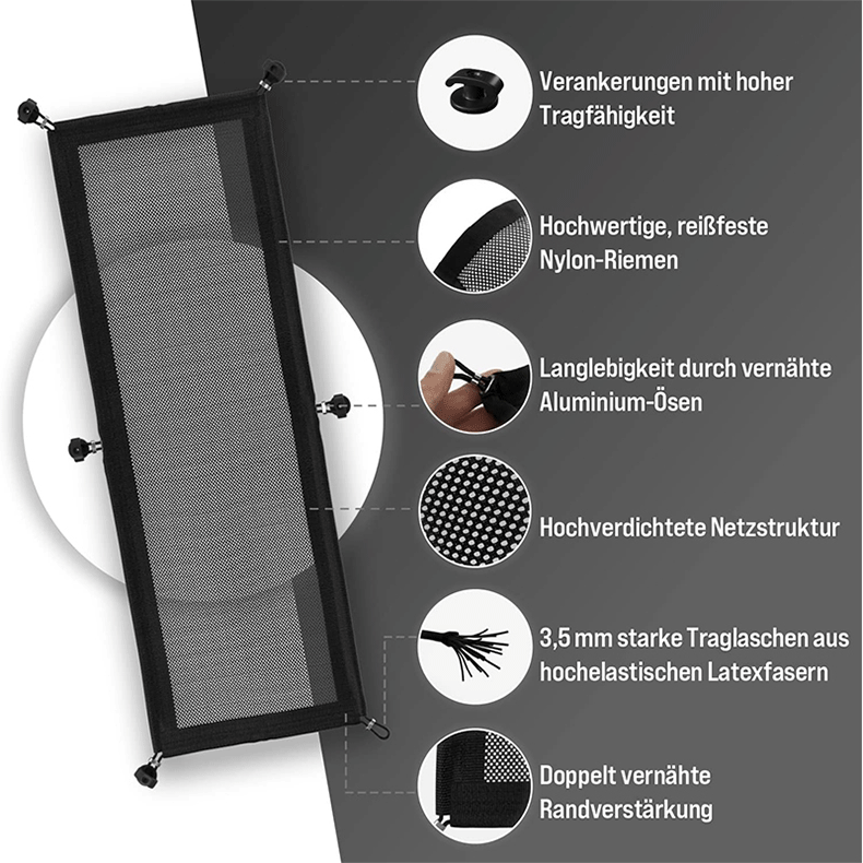 Gestion de câbles en filet – Plateau sous le bureau – Organiseur de câbles de bureau, noir - 3