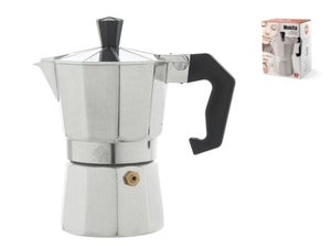 Cafetière Italienne Home Mokita – 12 Tasses, Aluminium, Argent/Noir – Pour Café Traditionnel