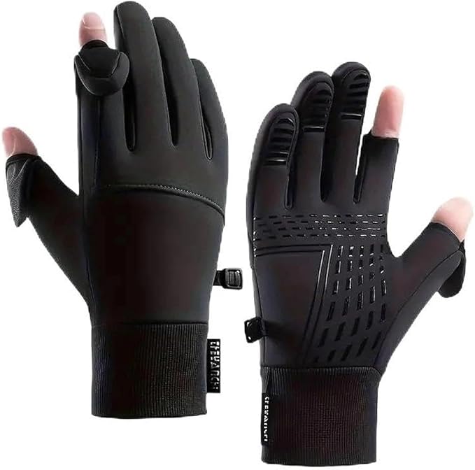 1 paire de gants chauds coupe-vent et hydrofuges avec capuchon pour les doigts, tactiles, sans 1 paire de gants chauds coupe-vent et hydrofuges avec capuchon pour les doigts, tactiles, sans