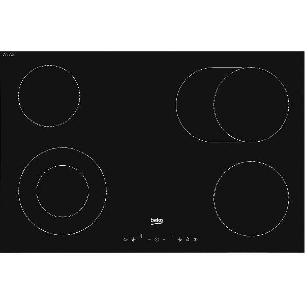 Beko HIC 84401 - Piano Cottura Elettrico Vetroceramica 4 Fuochi Larghezza 77 cm colore Nero