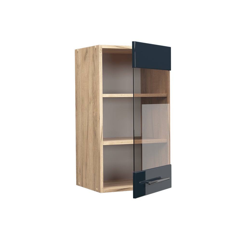 Vicco Armoire en verre Fame-Line, Bleu foncé brillant, 40cm - 4