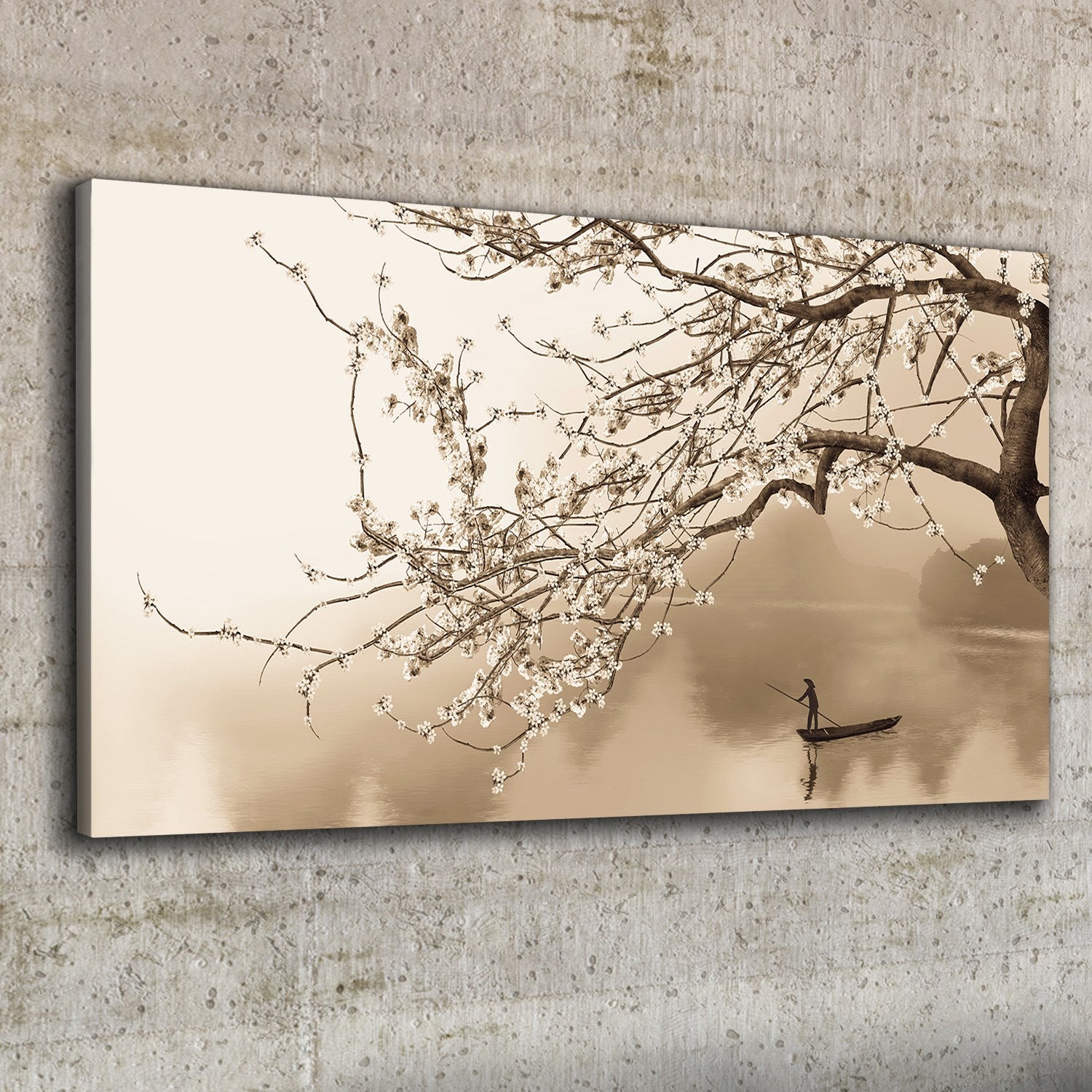 Druk na Płótnie 100x50 cm Tulup – Obraz do Dekoracji Ściennej Salon i Sypialnia – Kwiaty wiśni - 2