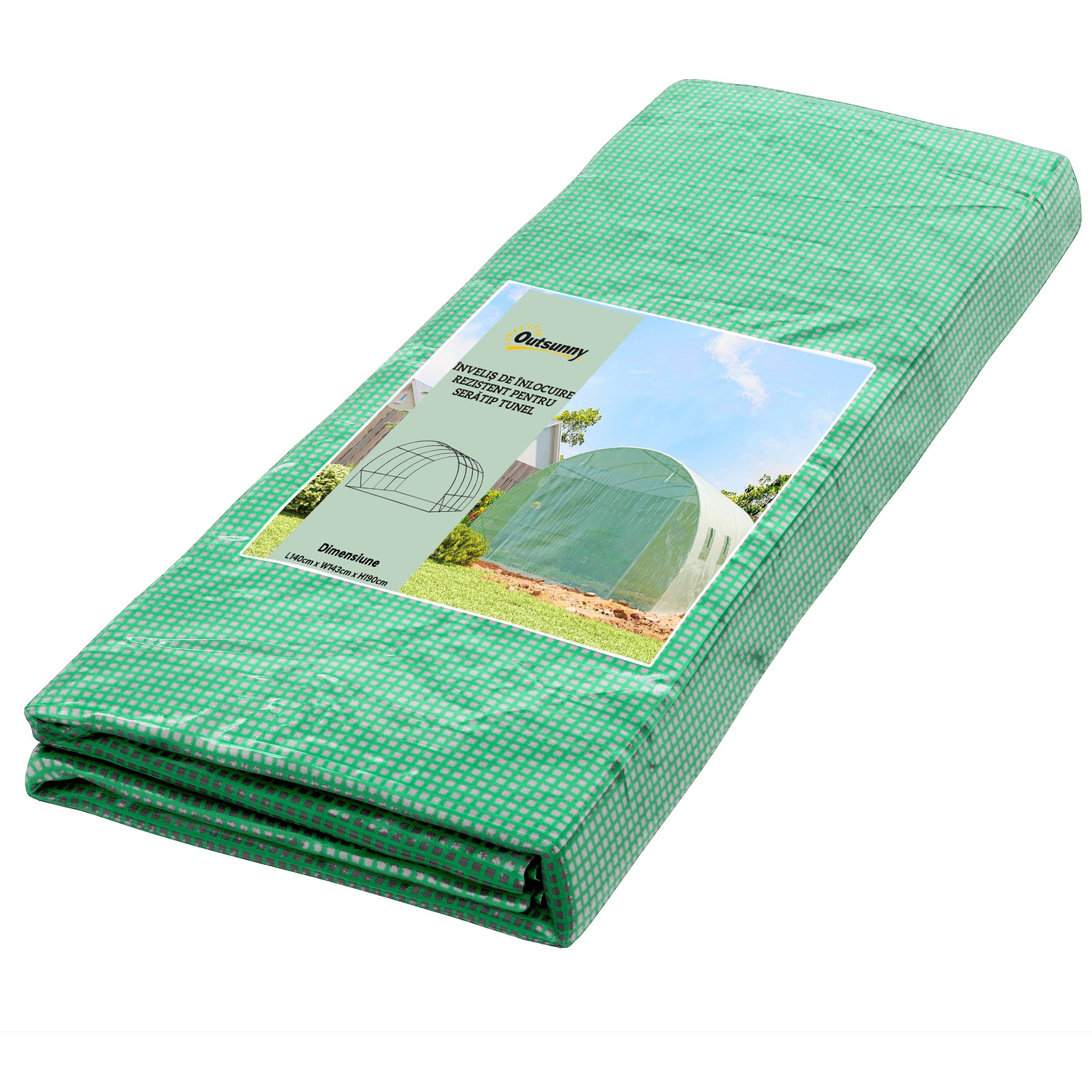 PE Tarpaulin Shed z 8 okna, zwijany drzwi i Buried krawędzie, 4x3x2 m, zielony