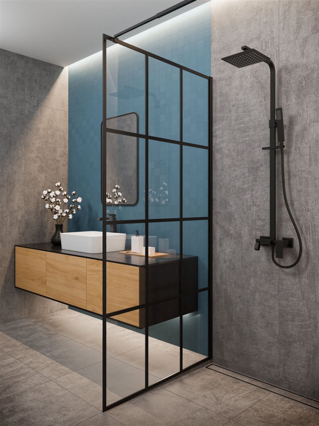 Kabina Prysznicowa Walk In Kabina Walk-In Ścianka 200 x 120 cm INVENA - 2