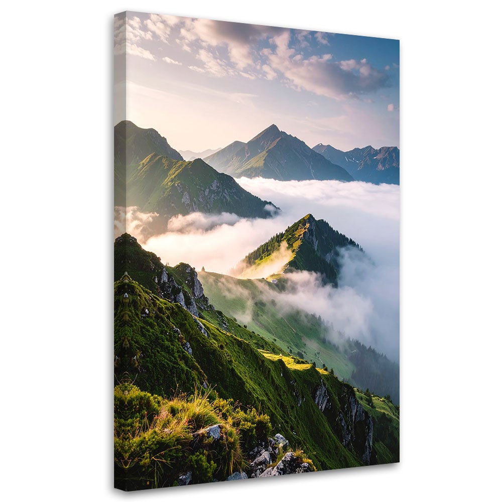 Obraz do salonu sypialni biura, Krajobraz widok góry we mgle 70x100