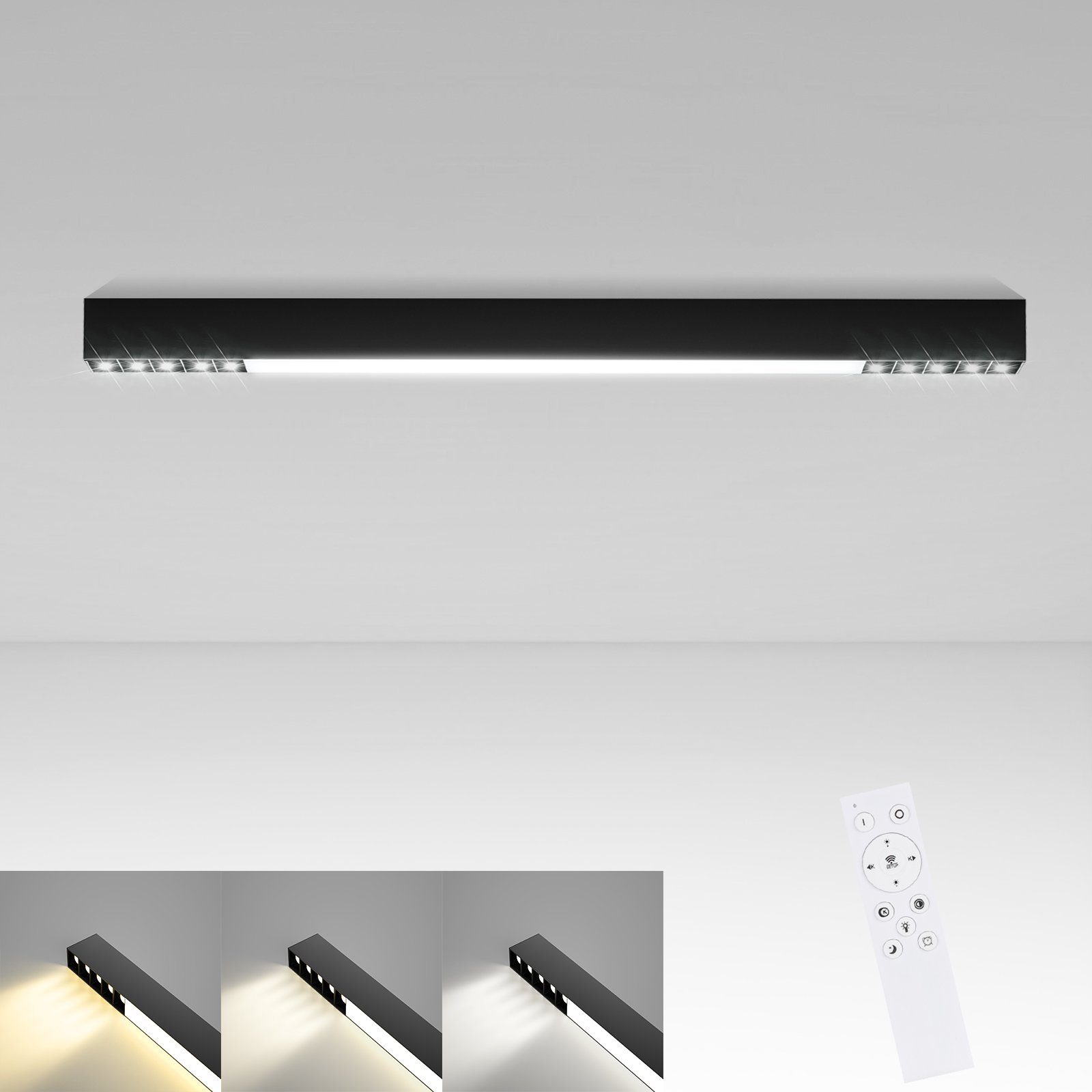 ZMH Nowoczesna lampa sufitowa LED 53cm 80cm 107cm do sypialni i gabinetu
