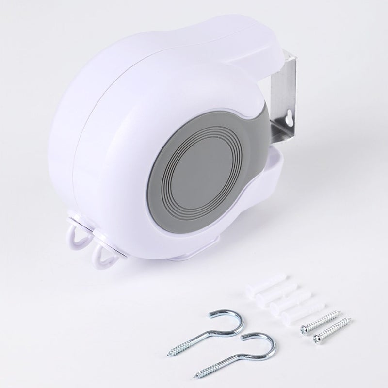 Suszarka obrotowa do ubrań wewnątrz i na zewnątrz, suszarka teleskopowa dwurzędowa, wieszak biały (15 metrów)