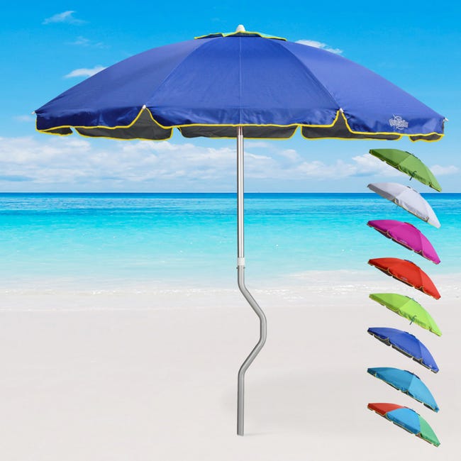 Ombrellone Spiaggia GiraFacile 200cm - Protezione UV, Azzurro, Per Mare E Pesca - Foto 6