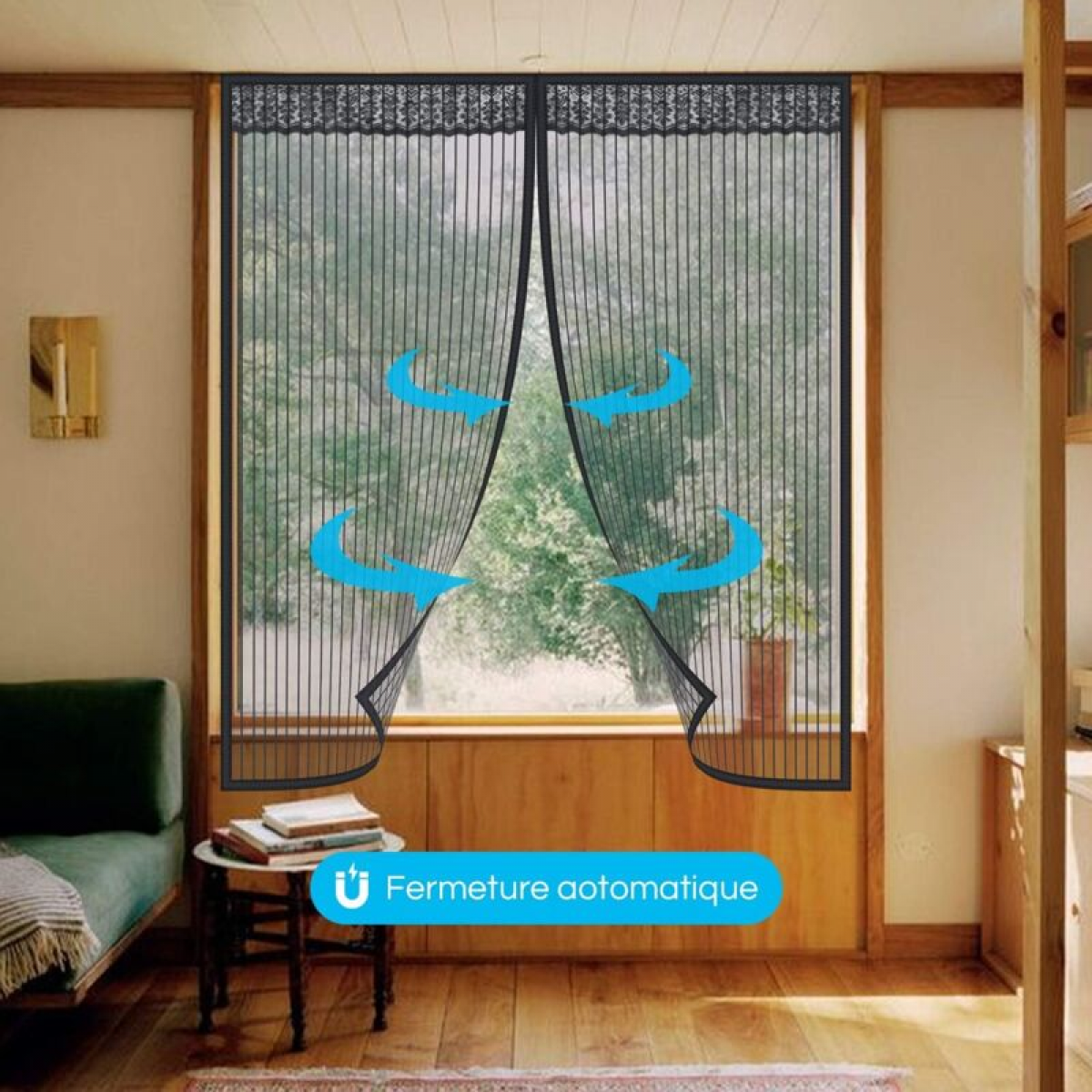 Mosquitera para Ventana Magnética Cierra Automáticamente mosquitera para puerta ventana sin necesidad Perforar compatible con Mayoría los Tipos Negra - 5