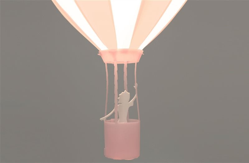 Lampe suspension enfant MONTGOLFIERE - R&M Coudert - rose - 5
