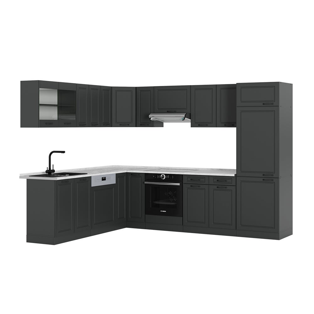 Cuisine En Angle Vicco R-Line - Couleur Béton, Panneaux 16mm (Neuve, Sous Emballage)