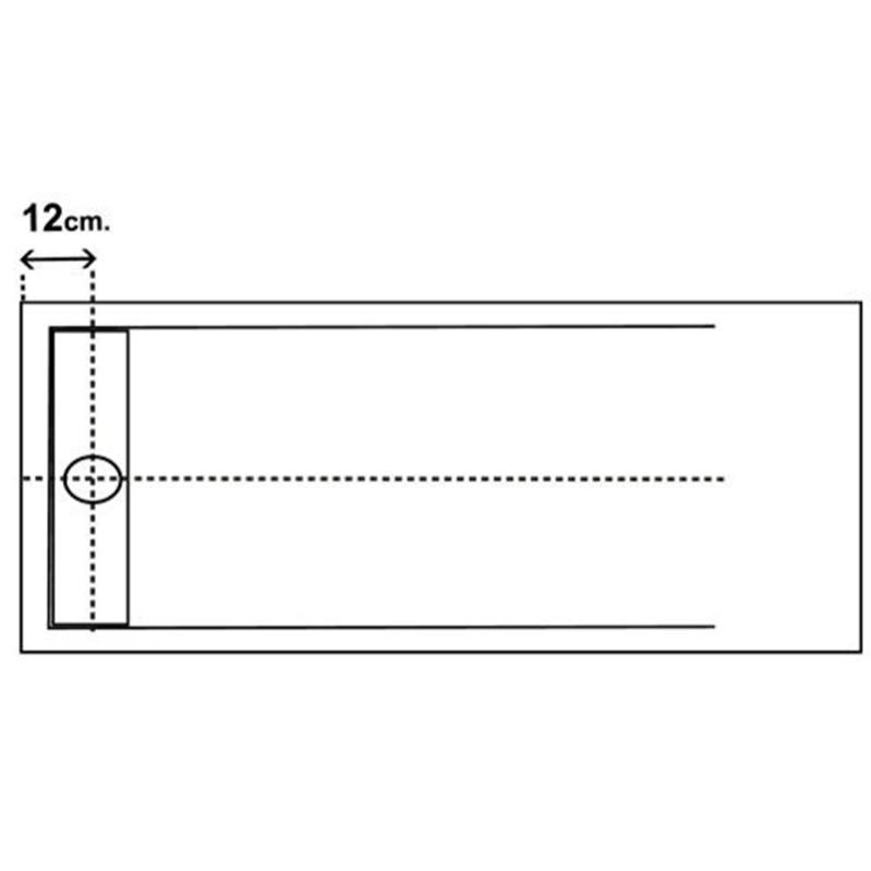 Piatto doccia in Marmoresina griglia laterale. Tutto massa. effetto pietra Bianco, 70X170 Ral 9003 - 4