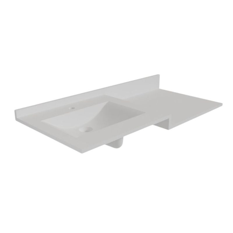 Plan vasque 120 cm en résine 1 vasque décentrée - ATOLL - 4