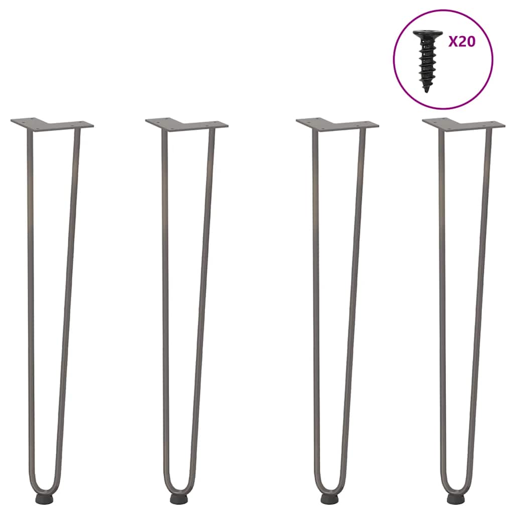 Nogi do stolików konsolowych do stolika konsolowego 4 szt. Naturalna stal 72 cm Solidna stal vidaXL
