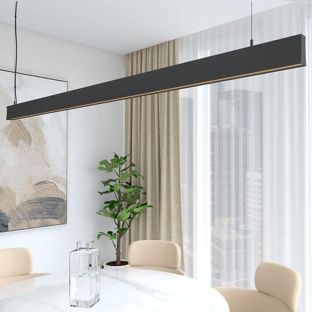 Lámpara lineal techo colgante negro 1 metro 6000k luz fría altura regulable